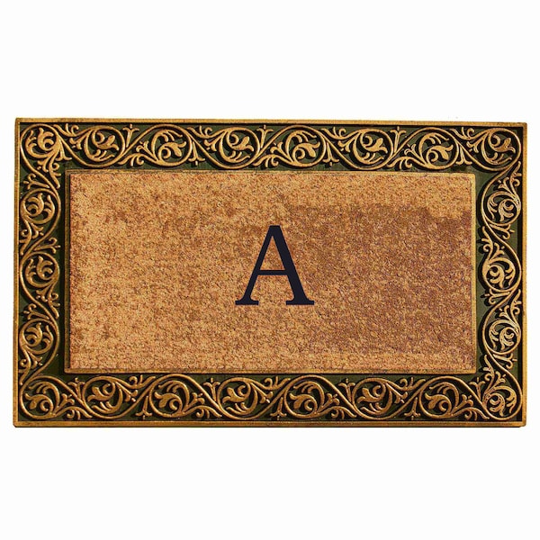 Calloway Mills Monogram Door Mat, Gold, Black, Natural, 18 in W x 30 in L 10001GOLDA - main